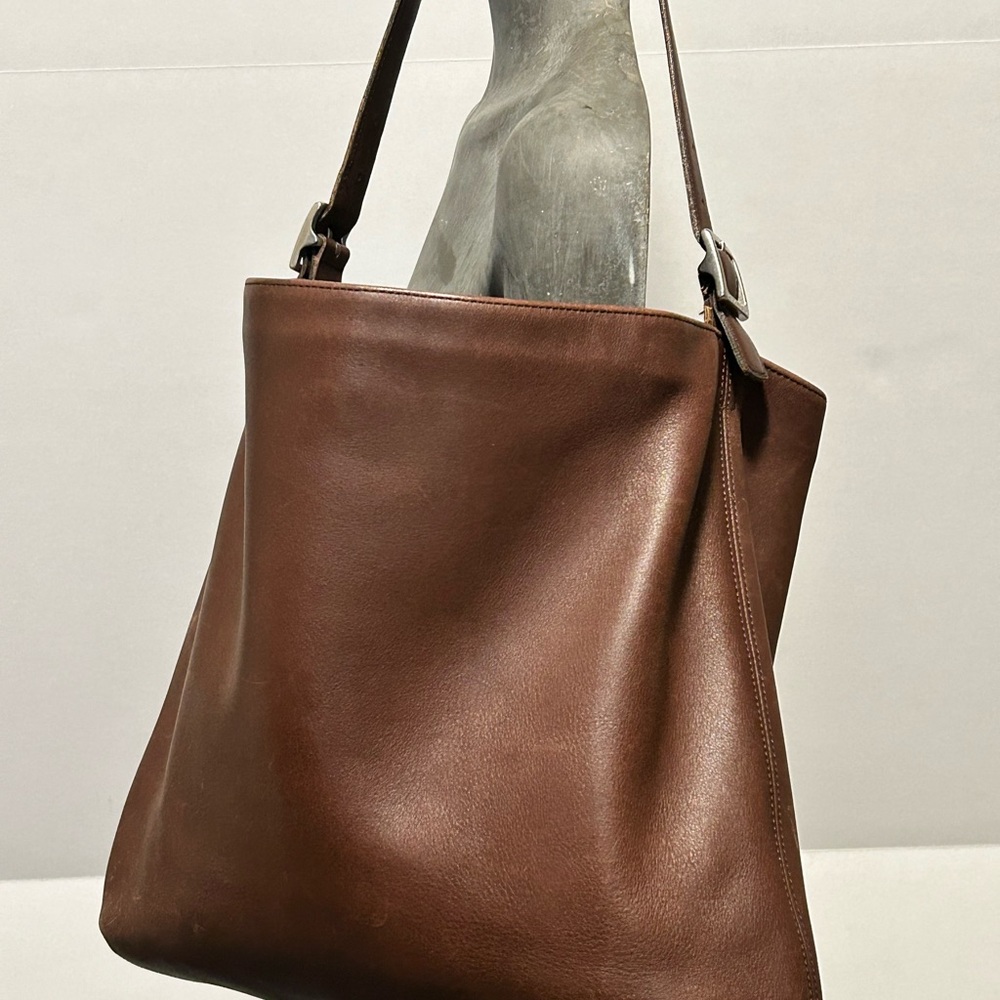 Vintage Coach Brown Leather Tote Bag
